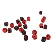 48PCS 6 Sided Dices Black And Red Plastic Waterproof Table Game Dice Set Fo FF