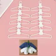 10 mini Hangers white coat Dress doll Plastic Clip hangers For Doll Wardro UU