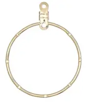 Beading Hoop,100 Gold Plated Steel 26mm Round Notched Ring with Closed Loop