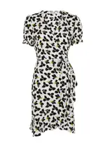 Diane Von Furstenberg Emilia Floral-print Mini Wrap Dress - Ivory - S S