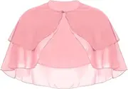 [Bciopll] Women Chiffon Wraps Shawls Ruffle 2 Layer Wedding Cape Bridal Shrug Tops for Party Dress Cover Ups Wedding Wrap