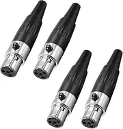 4 Pin Mini XLR Connector TA4F Adapter Female Plug Mic Microphone Audio Connector,Mini XLR Cable Ends Replacement F-Plug Audio Socket-4PCS…