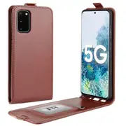 For Samsung Galaxy S20 FE 4G/5G Vertical Flip PU Leather Protective Case, Wallet Cover, Brown