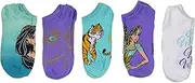 Aladdin Live Action Disney Girls 5 Pack No Show Socks