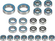 RC Ball Bearing Kit, Metal Shielded Ball Bearings for Traxxas TRX4M 1/18 RC Crawler Cars, Blue Ball Bearing Kits with Rubber Seals, RC Engine Bearings Ball Bearing Part