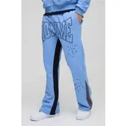 Mens Cobalt Regular Fit Paint Splatter Homme Gusset Jogger