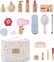 Eigell Wooden Makeup Toys Girls Gift Makeup Set Toy for Girls Age 3 4 5+ Children