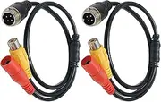 tunghey 2Pack RCA+AV to M12 4 Pin Monitor Cable，4 Pin Male to RCA Female Adapter+DC Female Connector Monitor/Camera Adapter for Cord for Car Camera 50CM (RCA Female dc Female)