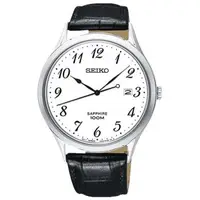 在飛比找森森購物網優惠-【SEIKO 精工】石英男錶 皮革錶帶 白 藍寶石玻璃鏡面 