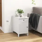 CostwayNarrow Nightstand with USB Ports and Outlets-White