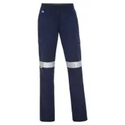 WS Workwear Womens Cargo Pants W/ Reflective tape Navy, Size 22
