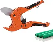 Zantle Ratchet-type Tube and Pipe Cutter for Cutting O.D. PEX, PVC, and PPR Plastic Hoses and Plumbing Pipes up to 1-5/8" inches, Ideal for Home Working and Plumbers (orange)