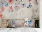 3D Watercolor Butterfly Wallpaper Wall Mural Removable Self-adhesive 1740