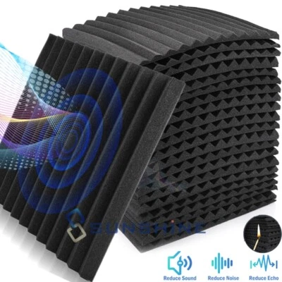 12pcs 1"x12"x12" Premium Acoustic Foam Panel Tiles Wall Record Studio Soundproof