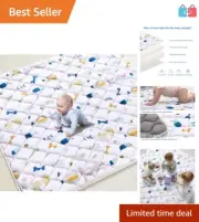 Extra Large 79"x71" Premium Foam Baby Play Mat - Soft, Safe & Machine Washable