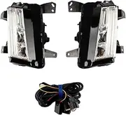 LED Daytime Running Lights Compatible With Cadillac XT5 2016 2017 2018 2019 2020 Fog Lamp Drl With Yellow Turning Signal Lamp(White and yellow)