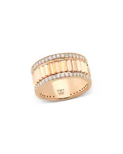 Walters Faith 18K Rose Gold & Diamond Clive Fluted Band Ring, 0.68 ct. t. w.
