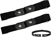 [Generic] Kids Elastic Belts No Buckle Stretch Belt for Boys and Girls, Invisible Adjustable Elastic Buckle Free Belt for Jeans Pants, Black, size below 24