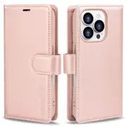 Tough On Flip Wallet Leather Phone Case for iPhone 16 Pro Max - Rose Gold
