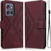 [Auslbin] Case for Motorola Edge 50 Neo 5G 6.55 with Stand Function, All-Round PU Protective Material, Scratch-Resistant and Drop-Proof Edge 50 Neo Case, Red