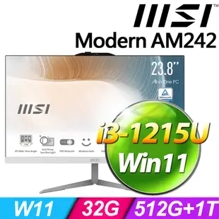 MSI Modern AM242 12M-678TW-SP4(i3-1215U/32G/1TB+512G SSD/W11)特仕版