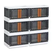 6 Folding Luxury Storage Box, Collapsible Totes, Clear Storage Bins, Stackable