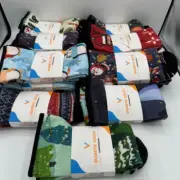 Viasox Compression Socks Santa Holiday Santa Penguin Pug Snow L & XL