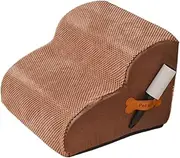 Perfk Dog Stairs for Small Dogs Dog Step 2 Step Lightweight for Couch, Soft Dog Ramp, Pet Step for Older Dogs Puppy Sofa Indoor Use, Coffee