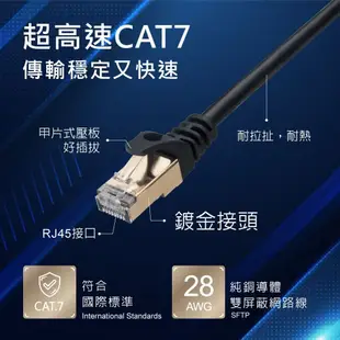 【RASTO】REC13 極速 Cat7 鍍金接頭SFTP雙屏蔽網路線-5M