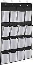 Shoe Organiser on the Door, for Cupboard, on Hanging Organiser and Storage with 4 Fixed Hooks, Multifunctional Storage Bag for Men, Women, Children
