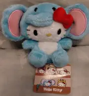 Sanrio 2013 Hello Kitty 4.5" Blue Elephant Safari Plush -NEW