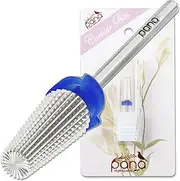 PANA Nail Carbide 5 in 1 Bit - Two Way Rotate use for Both Left and Right Handed - Fast remove Acrylic or Hard Gel - 3/32" Shank - Manicure, Nail Art, Drill Machine (Medium - M, Silver)
