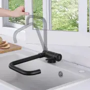 360 Swivel Folding Black Kitchen Faucet, Window Folding Kitchen Mixer Tap, Stainless Steel Hot And Cold Water Sink Mixer Tap For Kitchen