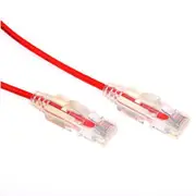 Dynamix PLSR-C6-2.5 Cat6A RJ45 Patch Lead - 2.5m - Red UTP - 10G - 30AWG - Ultra-Slim - Gold Plated - PoE 802.3af [PLSR-C6-2.5]