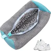 Kssvzz Shoe Washing Machine Bag, Reusable Trainer Washing Machine Bag, Laundry Shoe Bags for Washing Machine, Shoe Cleaning Bag with Zipper (Grey)