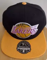 Kobe Bryant Lebron James Lakers LA HWC Wool Cap Mitchell Ness 2Tone Hat 7 5/8 US