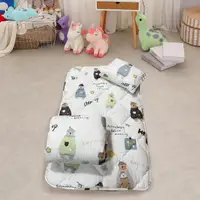 在飛比找momo購物網優惠-【Leafbaby】100%純棉兒童睡墊三件組-多款任選(睡