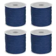 4 Rolls Nylon String Cord 45 Yards 0.8mm Nylon Cord Beading, Navy Blue