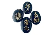 Crystal Wonderland Reiki Master Symbols Set Black Onix 4 Stones