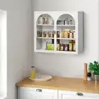 Bathroom Cabinet Wall Mounted with Detachable Shelves,Double Glass Door Wall ...