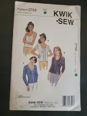 Kwik-Sew 2759 Cardigans and Camisoles Size XS-XL SEWING PATTERN