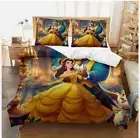 Belle Princess & The Beast Dancing Happy Valentine's Day 3D Quilt Bedding Set