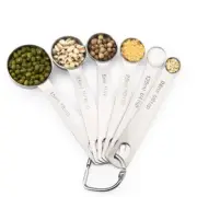 6 Piece Stainless Steel Measuring Spoons Set Teaspoon & Tablespoon Measurements