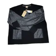 BOSS Black Mixed Media Sweater, New With Tags, M