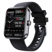 Asiv F57l Blood Glucose Monitoring Smartwatch, Smartwatch Outdoor Fitness Sports Watch, Smartwatch with Blood Pressure for Men and Women Black