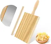 TIAMORK Gnocchi Paddle Wooden Butter Paddles Wood Gnocchi Pasta Board Strippers Natural Italian Pasta Maker Board for Bamboo Kitchen Gadgets Tools