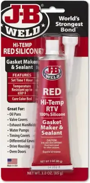 JB Weld Hi Temp Silicone Gasket Maker and Sealant, Red, 85 G