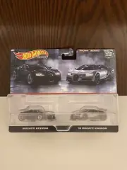 NEW Hot Wheels Bugatti Veyron & ‘16 Chiron Black Grey Car Culture 2 Pack Target