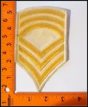 Military Patches US Army Rank White Master Sergeant New Old Stock #T813