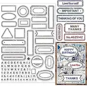 GLOBLELAND Retro Label Borders Clear Stamps for DIY Scrapbooking Vintage Label Frame Silicone Stamp Seals 21×29.7cm Transparent Stamps for Cards Making Photo Album Journal Home Decoration